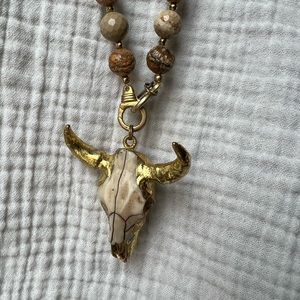 Extra long Betsy Pittard skull necklace